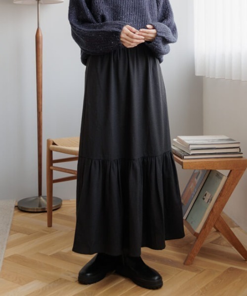 flower（フラワー）の「カームティアードスカート（スカート・レディース・ブラウン/ブラック・FREE）」の2枚目の写真