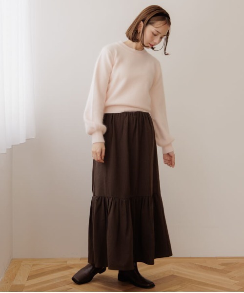 flower（フラワー）の「カームティアードスカート（スカート・レディース・ブラウン/ブラック・FREE）」の14枚目の写真