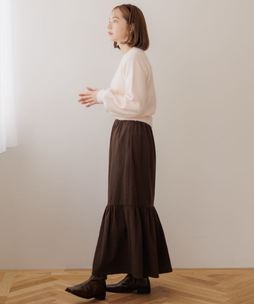 flower（フラワー）の「カームティアードスカート（スカート・レディース・ブラウン/ブラック・FREE）」の15枚目の写真