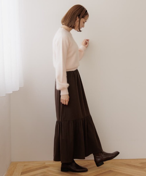 flower（フラワー）の「カームティアードスカート（スカート・レディース・ブラウン/ブラック・FREE）」の17枚目の写真