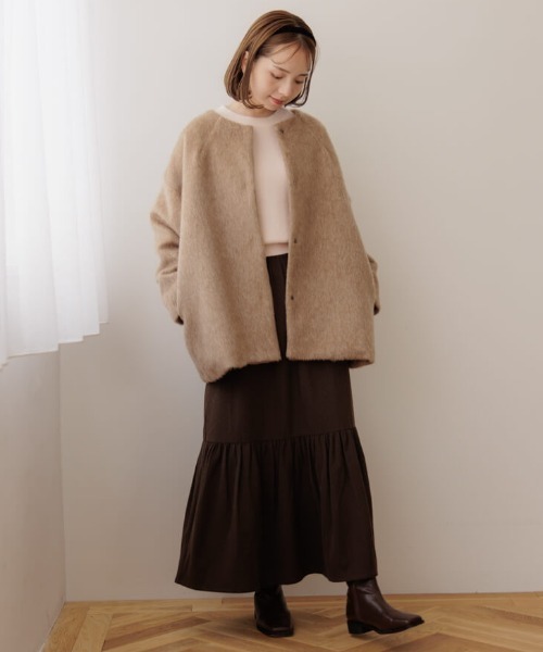 flower（フラワー）の「カームティアードスカート（スカート・レディース・ブラウン/ブラック・FREE）」の21枚目の写真