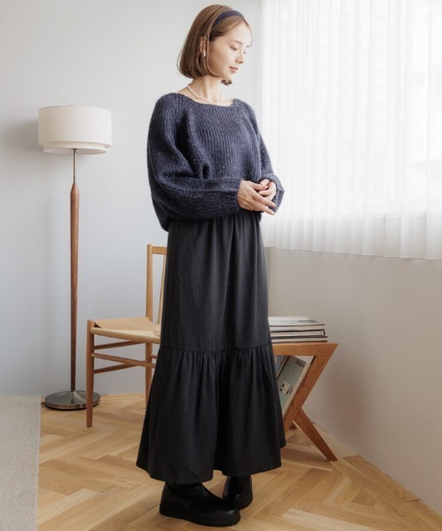 flower（フラワー）の「カームティアードスカート（スカート・レディース・ブラウン/ブラック・FREE）」の22枚目の写真