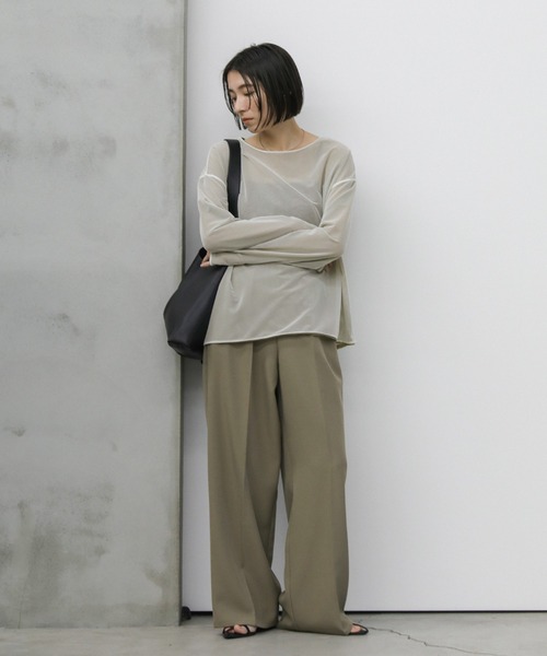 select MOCA(セレクトモカ)の「リバーシブルシアートップス(Tシャツ/カットソー・レディース・アイボリー/ブラック/ブルーグレー・FREE)」の7枚目の写真