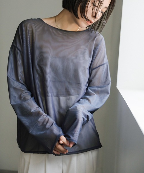 select MOCA(セレクトモカ)の「リバーシブルシアートップス(Tシャツ/カットソー・レディース・アイボリー/ブラック/ブルーグレー・FREE)」の14枚目の写真