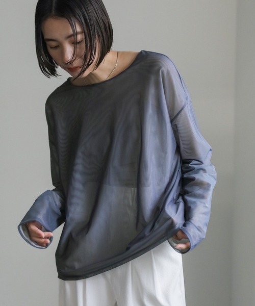 select MOCA(セレクトモカ)の「リバーシブルシアートップス(Tシャツ/カットソー・レディース・アイボリー/ブラック/ブルーグレー・FREE)」の16枚目の写真