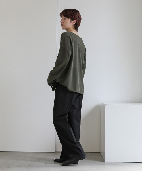 select MOCA(セレクトモカ)の「リバーシブルシアートップス(Tシャツ/カットソー・レディース・アイボリー/ブラック/ブルーグレー・FREE)」の6枚目の写真
