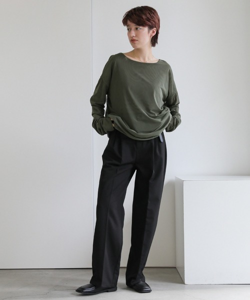 select MOCA(セレクトモカ)の「リバーシブルシアートップス(Tシャツ/カットソー・レディース・アイボリー/ブラック/ブルーグレー・FREE)」の10枚目の写真