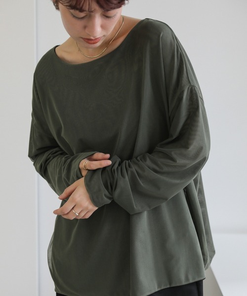 select MOCA(セレクトモカ)の「リバーシブルシアートップス(Tシャツ/カットソー・レディース・アイボリー/ブラック/ブルーグレー・FREE)」の11枚目の写真