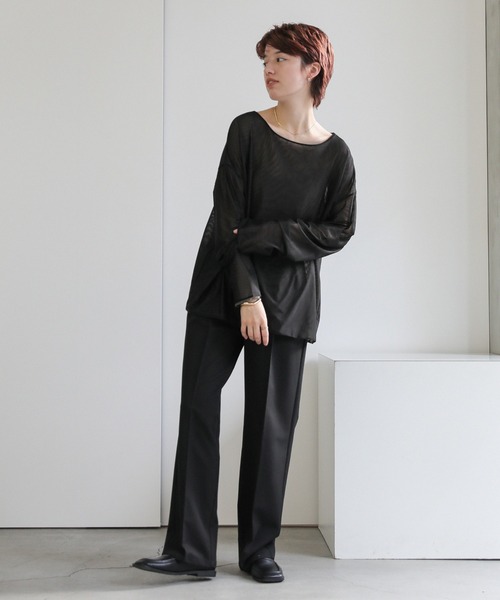 select MOCA(セレクトモカ)の「リバーシブルシアートップス(Tシャツ/カットソー・レディース・アイボリー/ブラック/ブルーグレー・FREE)」の4枚目の写真