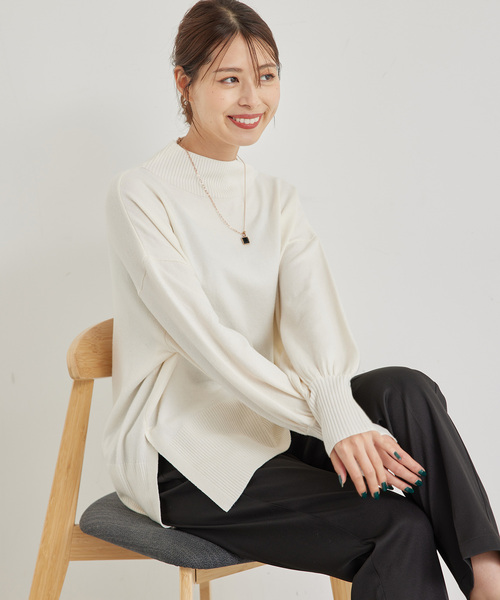 Jayro(ジャイロ)の「衿編み続きHN BIGプルオーバー(ニット/セーター・レディース・ホワイト/レッド/ダークグリーン/ダークブラウン/ブラック・M)」の22枚目の写真