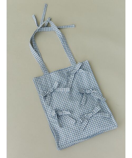 merry jenny（メリージェニー）の「ribbonギンガムトートBag（トートバッグ・レディース・ブラック/ベージュ/ブルー・FREE）」の4枚目の写真