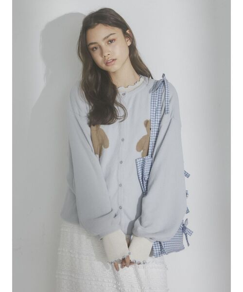 merry jenny（メリージェニー）の「ribbonギンガムトートBag（トートバッグ・レディース・ブラック/ベージュ/ブルー・FREE）」の7枚目の写真