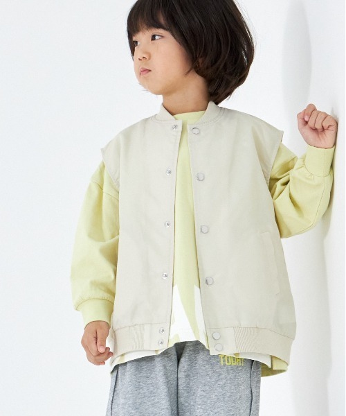 MAKE YOUR DAY（メイクユアデイ）の「前開きナイロンベスト■90～140cm（ベスト・キッズ・アイボリー/ブラック・90/100/110/140/120/130）」の6枚目の写真