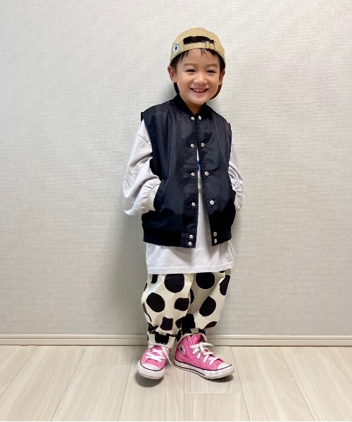 MAKE YOUR DAY（メイクユアデイ）の「前開きナイロンベスト■90～140cm（ベスト・キッズ・アイボリー/ブラック・90/100/110/140/120/130）」の21枚目の写真