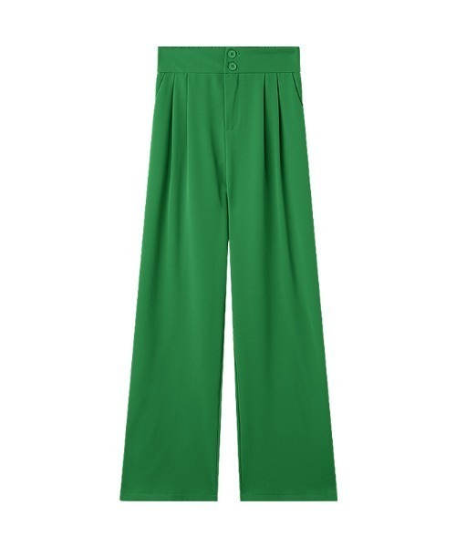 COCOMOMO（ココモモ）の「オンもオフもキレイみせ タックパンツ バックゴム セミワイド スラックス パンツ オフィス オケージョン（スラックス・レディース・ブラック/グリーン/ダークグレー/ピンク/イエロー/ベージュ/ブラウン・M/L/XL/S）」の16枚目の写真