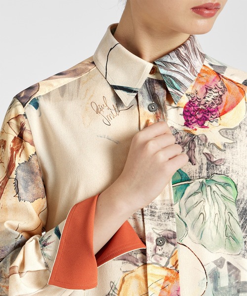 723　ポールスミス　レディス　ボタンシャツ　40号サイズ　ベージュ 723ポールスミスレディスボタンシャツ40号サイズベージュ