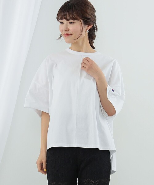 Ray BEAMS（レイビームス）の「Champion × Ray BEAMS / 別注 ショート スリーブ Tシャツ（Tシャツ/カットソー・レディース・ホワイト/ブラック/サックスブルー/クリーム・MEDIUM）」の17枚目の写真