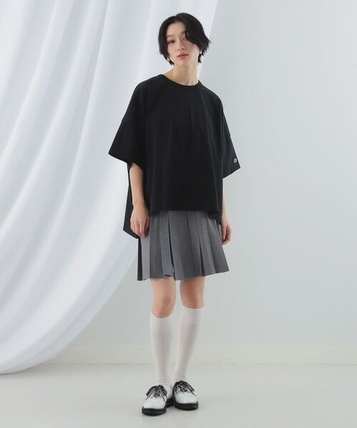 Ray BEAMS（レイビームス）の「Champion × Ray BEAMS / 別注 ショート スリーブ Tシャツ（Tシャツ/カットソー・レディース・ホワイト/ブラック/サックスブルー/クリーム・MEDIUM）」の19枚目の写真