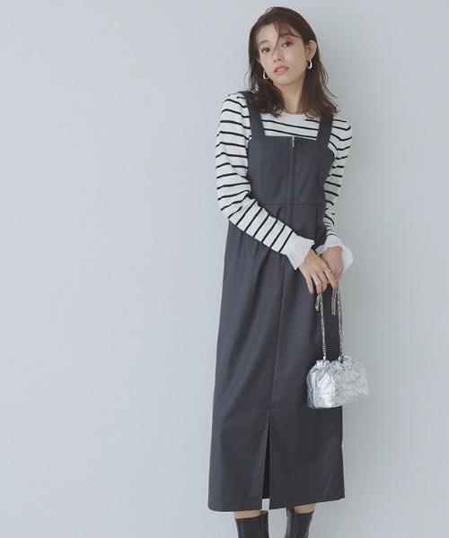 Pierrot（ピエロ）の「2wayジャンパースカート（ジャンパースカート・レディース・チャコール/ブラック・L/PM/M）」の22枚目の写真