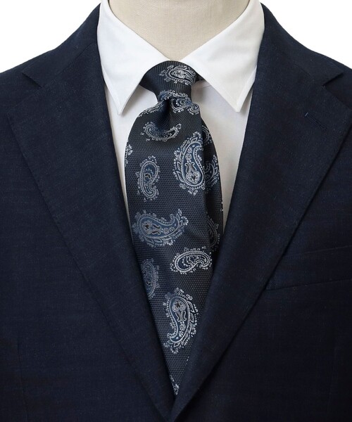 B:MING by BEAMS（ビーミングバイビームス）の「B:MING by BEAMS / シルク ペイズリー ネクタイ 24SS（ネクタイ・メンズ・チャコールグレー/ワイン/ブルー/グレー系その他/インディゴブルー・ONE SIZE）」の2枚目の写真