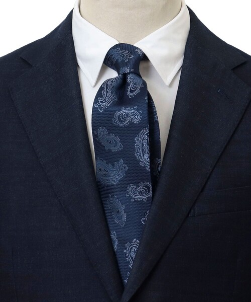 B:MING by BEAMS（ビーミングバイビームス）の「B:MING by BEAMS / シルク ペイズリー ネクタイ 24SS（ネクタイ・メンズ・チャコールグレー/ワイン/ブルー/グレー系その他/インディゴブルー・ONE SIZE）」の4枚目の写真