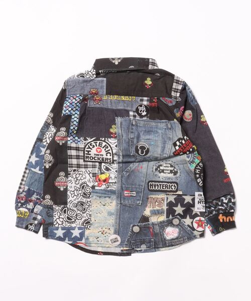 HYSTERIC MINI(ヒステリックミニ)の「MY FIRST HYSTERIC SCRAPSPATCHWORK総柄Viscotexシャツ(シャツ/ブラウス・キッズ・ブラック系その他・120/110/105)」の2枚目の写真