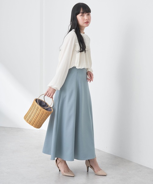 earth music&ecology（アースミュージックアンドエコロジー）の「すきな丈フレアスカート（スカート・レディース・ベージュ/ミント/ネイビー/ピンク・S/M/L）」の7枚目の写真