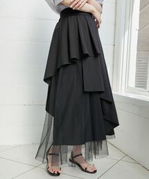 【WEB限定アイテム】レイヤードアシメチュールスカート