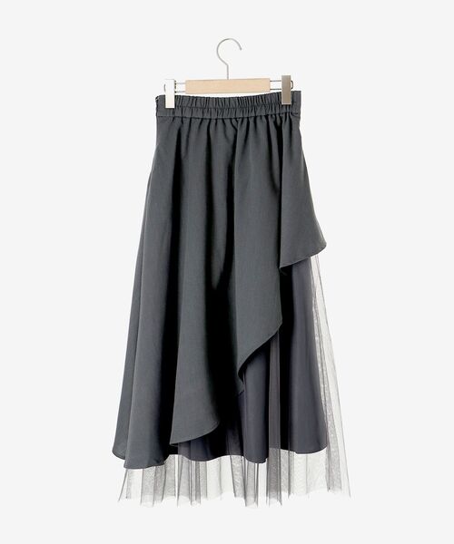 MAJESTIC LEGON(マジェスティックレゴン)の「【WEB限定アイテム】レイヤードアシメチュールスカート(スカート・レディース・ピンクベージュ/グレー/ブラック・SMALL/MEDIUM)」の13枚目の写真
