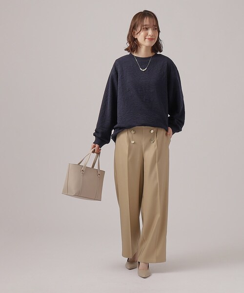 SHOO・LA・RUE（シューラルー）の「◆ぽこぽこルーズジャカードトップス（Tシャツ/カットソー・レディース・ライトブルー/オフホワイト/ネイビー/グリーン・00）」の11枚目の写真