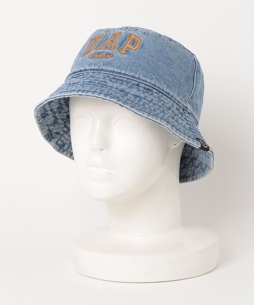 GAP（ギャップ）の「DAP GAPロゴ デニムバケットハット(ユニセックス)（ハット・メンズ・ライトインディゴブルー・S/M/L/XL）」の3枚目の写真