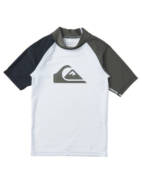 Quiksilver(クイックシルバー)の「ALL TIME SR YOUTH/クイックシルバーキッズ半袖ブランドロゴラッシュガード(水着)(ラッシュガード・キッズ・ホワイト/ブラック系その他/ブラック/カーキ・110/120/130/140/150/160/100)」の3枚目の写真