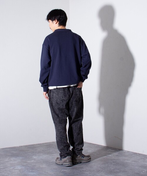 GLOSTER（グロスター）の「【GLOSTER/グロスター】フレンチブルドッグ刺繍 ハーフジップ スウェットポロ（ポロシャツ・メンズ・グレイッシュブルー/ライトグレー/ネイビー・M/L/S）」の16枚目の写真