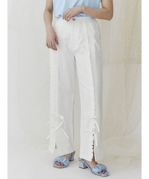 merry jenny（メリージェニー）の「スリットレースデニムパンツ（デニムパンツ・レディース・オフホワイト/ブルー・FREE）」の20枚目の写真