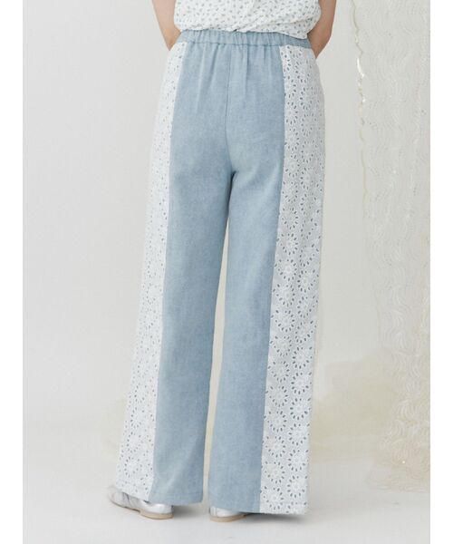 merry jenny（メリージェニー）の「スリットレースデニムパンツ（デニムパンツ・レディース・オフホワイト/ブルー・FREE）」の5枚目の写真