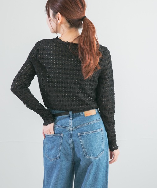 Torrazzo Donna（トラッゾドンナ）の「TORRAZZO DONNA　レースカットソー（Tシャツ/カットソー・レディース・オフホワイト/ブラック・FREE）」の3枚目の写真
