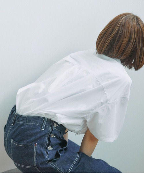 PAR ICI（パーリッシィ）の「グランジウォッシュ たっぷりフリルオーバーブラウス（シャツ/ブラウス・レディース・ホワイト/アイボリー/サックスブルー/ネイビー・FREE）」の19枚目の写真