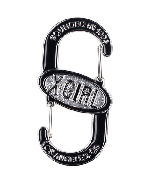 X-girl（エックスガール）の「OVAL LOGO CARABINER（キーケース/キーアクセサリー・レディース・ブラック/ホワイト/ライトグリーン・ONE SIZE）」の3枚目の写真