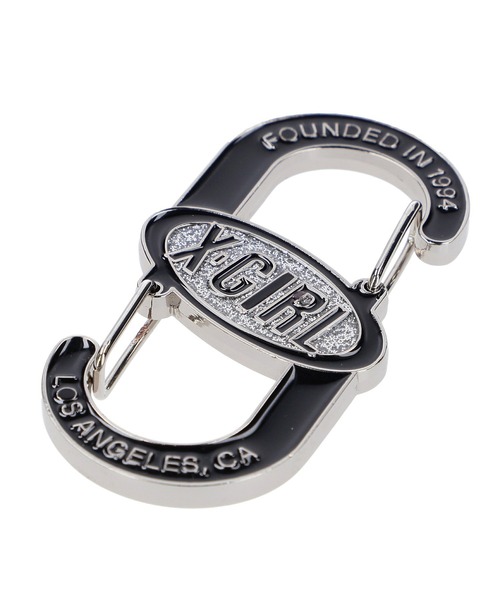 X-girl（エックスガール）の「OVAL LOGO CARABINER（キーケース/キーアクセサリー・レディース・ブラック/ホワイト/ライトグリーン・ONE SIZE）」の6枚目の写真