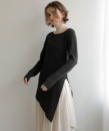 MIELI INVARIANT | Button Asymmetry Knit Tunic(ニット/セーター)