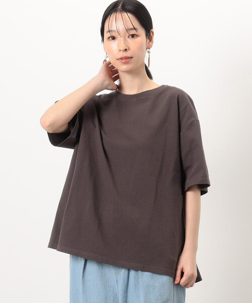 ONIGIRI(オニギリ)の「バックフレアTシャツ(Tシャツ/カットソー・レディース・チャコール/グリーン/ホワイト/イエロー/ネイビー・FREE)」の11枚目の写真