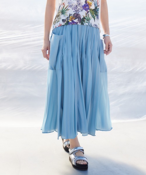 Dignite collier（ディニテコリエ）の「Dignite collier  ポケット付きスカート（スカート・レディース・ブルー/チャコールグレー/ブラック・FREE）」の3枚目の写真