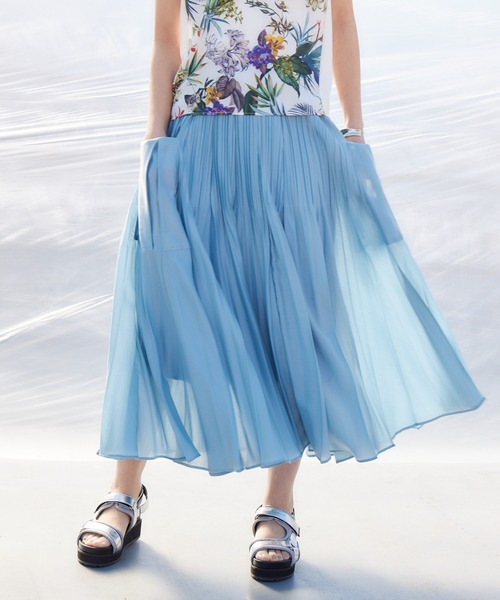 Dignite collier（ディニテコリエ）の「Dignite collier  ポケット付きスカート（スカート・レディース・ブルー/チャコールグレー/ブラック・FREE）」の14枚目の写真