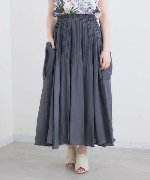 Dignite collier（ディニテコリエ）の「Dignite collier  ポケット付きスカート（スカート・レディース・ブルー/チャコールグレー/ブラック・FREE）」の17枚目の写真