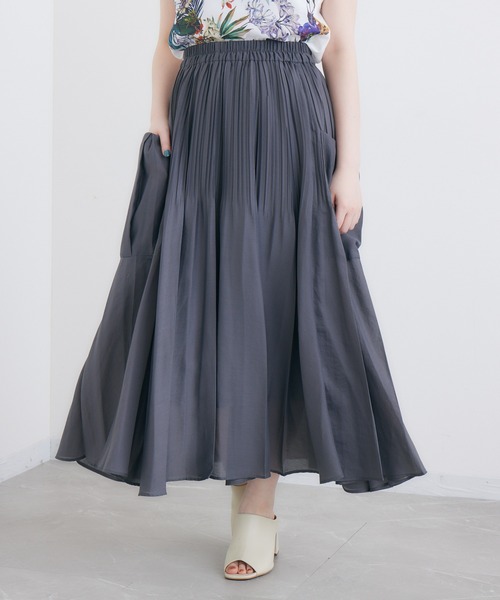 Dignite collier（ディニテコリエ）の「Dignite collier  ポケット付きスカート（スカート・レディース・ブルー/チャコールグレー/ブラック・FREE）」の18枚目の写真