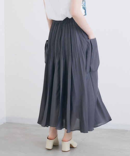 Dignite collier（ディニテコリエ）の「Dignite collier  ポケット付きスカート（スカート・レディース・ブルー/チャコールグレー/ブラック・FREE）」の20枚目の写真