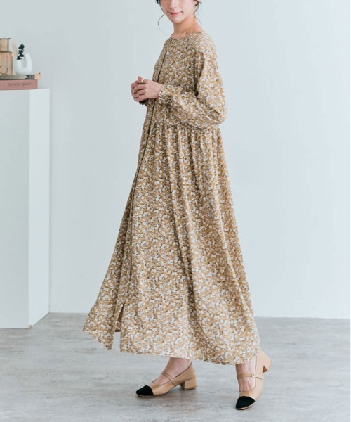 kirakiraShop(キラキラショップ)の「3way 花柄 シフォン ワンピース(ワンピース・レディース・ブラック/アイボリー/ベージュ系・M/L)」の3枚目の写真