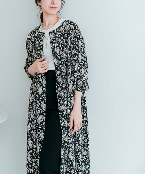 kirakiraShop(キラキラショップ)の「3way 花柄 シフォン ワンピース(ワンピース・レディース・ブラック/アイボリー/ベージュ系・M/L)」の1枚目の写真