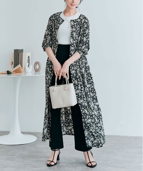 kirakiraShop(キラキラショップ)の「3way 花柄 シフォン ワンピース(ワンピース・レディース・ブラック/アイボリー/ベージュ系・M/L)」の5枚目の写真