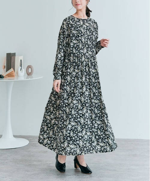 kirakiraShop(キラキラショップ)の「3way 花柄 シフォン ワンピース(ワンピース・レディース・ブラック/アイボリー/ベージュ系・M/L)」の12枚目の写真